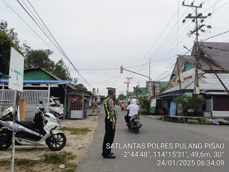 Satlantas Polres Pulang Pisau Laksanakan Pengaturan Pagi