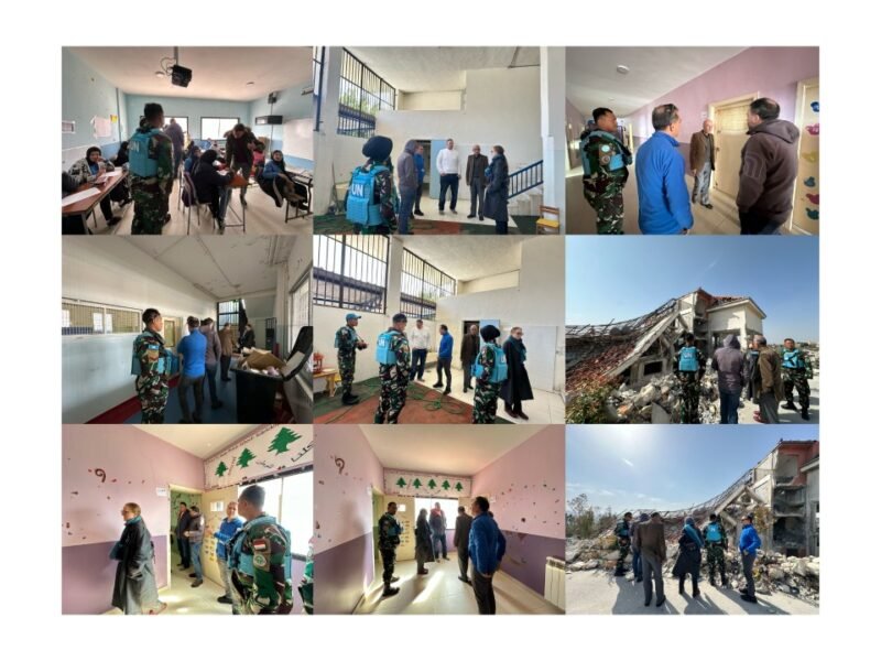 Staf Cimic Satgas Indobatt XXIII-R/UNIFIL Berkunjung ke Beberapa Sekolah Pasca Gencatan Senjata