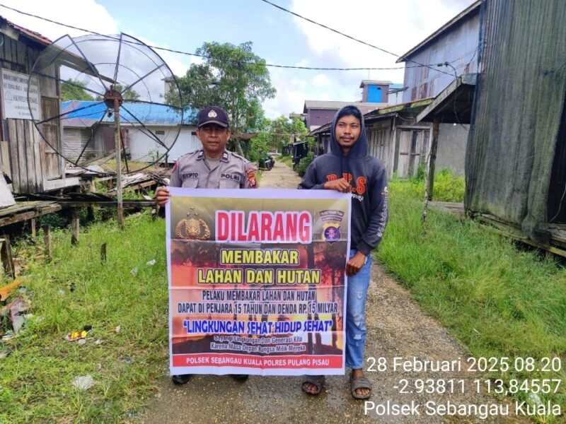 Polsek Sebangau Kuala Mensosialisasikan Himbauan Melarang Membakar Hutan