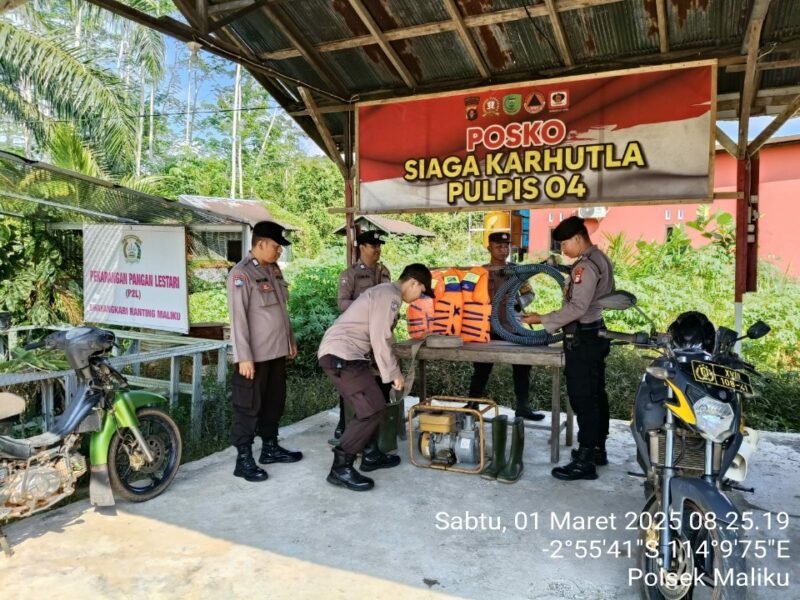 Polsek Maliku Laksanakan Apel Stand By On Call Siaga Bencana di Wilkum Polsek Maliku