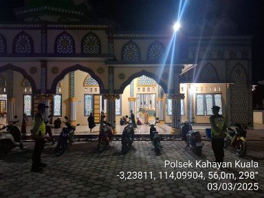 Personil Polsek Kahayan Kuala guna cegah terjadinya bahaya tindak kejahatan