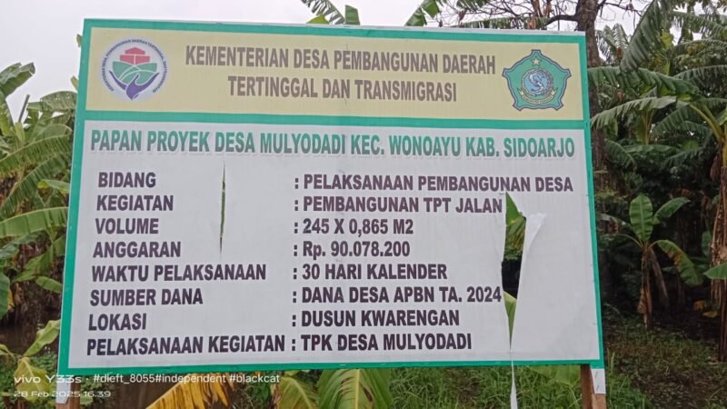 Diduga Hamburkan Uang Rakyat, Proyek TPT di Mulyodadi Rusak, Jalan Tidak Berfungsi