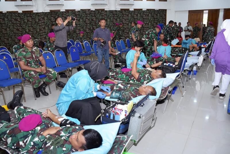 Jelang HUT Ke-24, Pasmar 2 Gelar Bakti Sosial Donor Darah