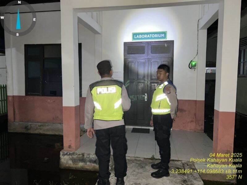 Personil Polsek Kahayan Kuala guna cegah terjadinya bahaya tindak kejahatan & kebakaran