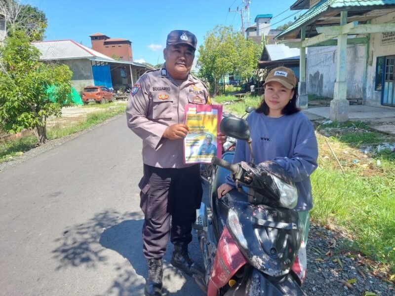 CEGAH GANGGUAN KAMTIBMAS DAN JALIN SILATURAHMI, BHABINKAMTIBMAS FOOD ESTATE SAMBANGI WARGA DESA BINAAN