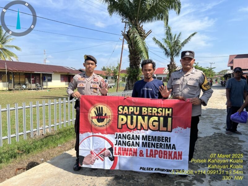 Polsek Kahayan Kuala lakukan sosialisasi kepada warga terkait telah di bentuknya Tim Satgas Saber Pungli di Wilkum Polres Pulang Pisau