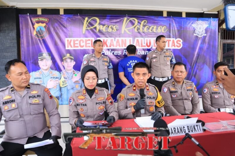 MS (22) Tersangka Kasus Laka Lantas di Mantingan yang Sebabkan Pasutri Tewas di TKP Diamankan Satlantas Polres Rembang
