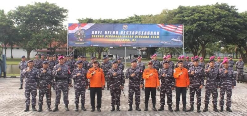 Prajurit Yonmarhanlan XI Merauke Laksanakan Apel Gelar Kesiapsiagaan Satgas Penanggulangan Bencana Alam
