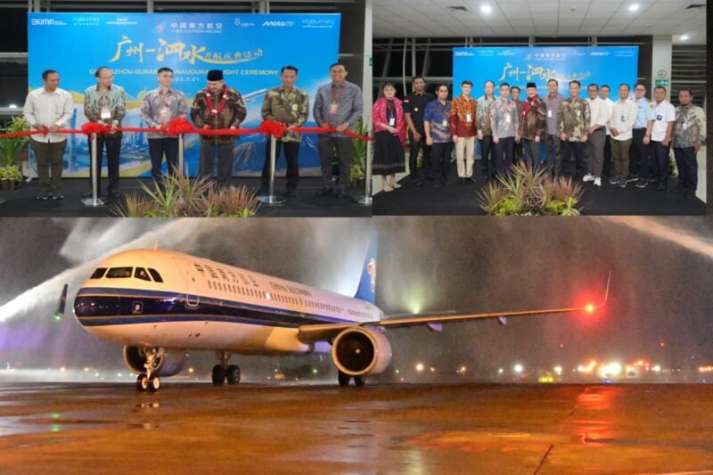 Pasops Satgaspam TNI AL Bandara Juanda Hadiri Inagural Flight Ceremony Maskapai China Southern Airlines