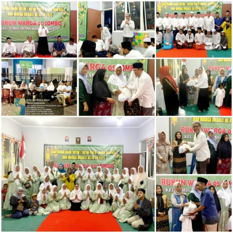 SANTUNAN ANAK YATIM/YATIM PIATU, JANDA DHU'AFA dan DIFABLE Ke XV RW 05 SOMBO SIMOLAWANG.