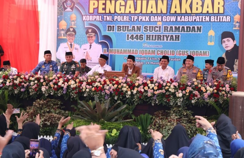 Dandim 0808 Bersama Forkopimda Kab. Blitar Hadiri Pengajian Akbar Bulan Romadhon Korpri, TNI- Polri, TP PKK Bersama Gus Idham