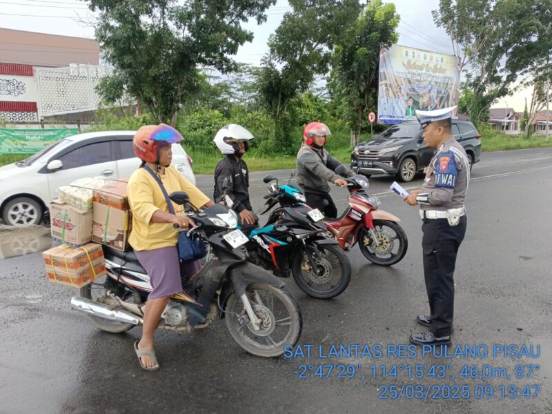 Satlantas Polres Pulang Pisau Gencarkan Himbauan Kamseltibcarlantas
