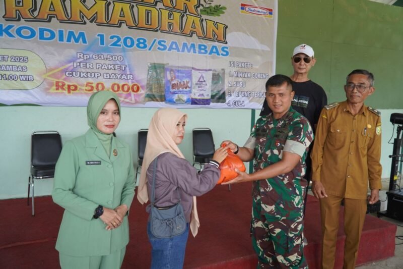 Bantu Kesulitan Masyarakat, Kodim 1208/Sambas Gelar Bazar Murah Ramadhan 1446, H