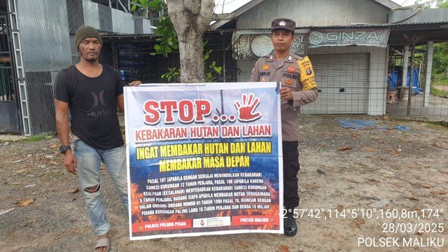 Bhabinkamtibmas, Polsek Maliku Laksanakan Sosialisasi Larangan Karhutla