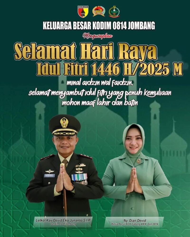 Profil, Kodim 0814/Jombang Mengucapkan, Selamat Hari Raya Idul Fitri 1446 H/2025 M