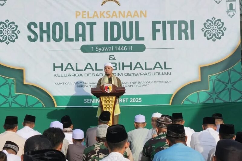Kodim 0819/Pasuruan, Gelar Sholat Idul Fitri 1446 H Tahun 2025