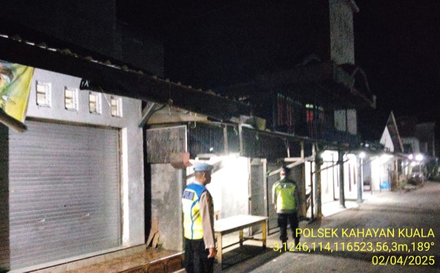 Personil Polsek Kahayan Kuala guna cegah terjadinya bahaya tindak kejahatan