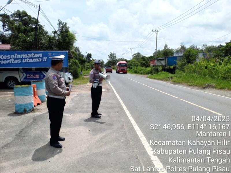 Himbau Kamseltibcarlantas, Satlantas Lakukan Penling di Kota Pulang Pisau