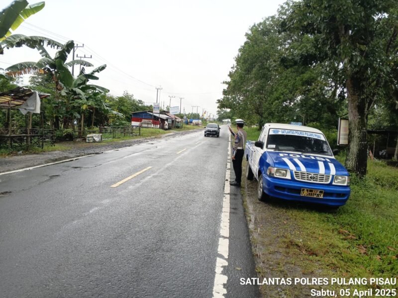 Anggota Satlantas Polres Pulang Pisau Giat Patroli Wilayah Dan Atensi Jalur Rawan Gangguan Kamtibmas Laka Lantas