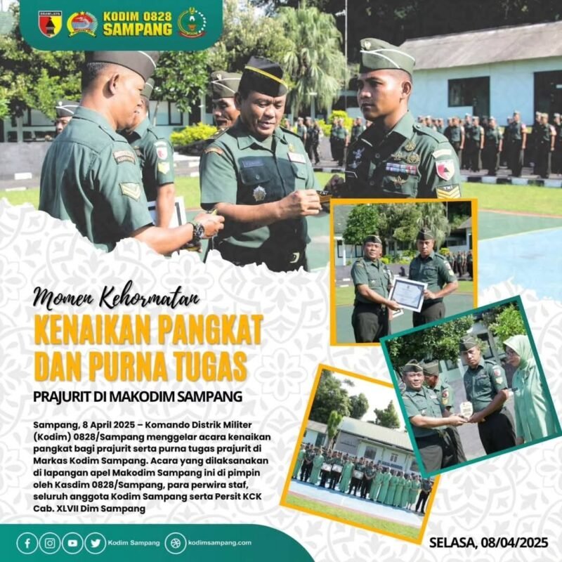 Momen Kehormatan, Kenaikan Pangkat dan Purna Tugas Prajurit di Makodim Sampang