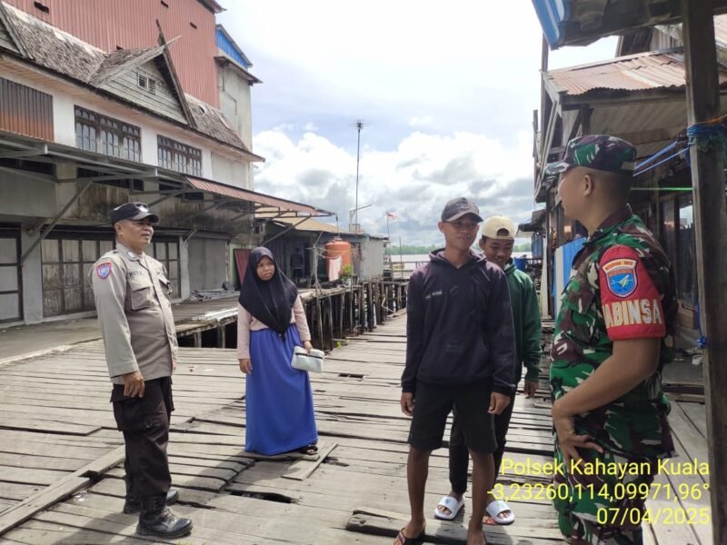 Polsek Kahayan Kuala lakukan sosialisasi kepada warga terkait telah di bentuknya Tim Satgas Saber Pungli di Wilkum Polres Pulang Pisau