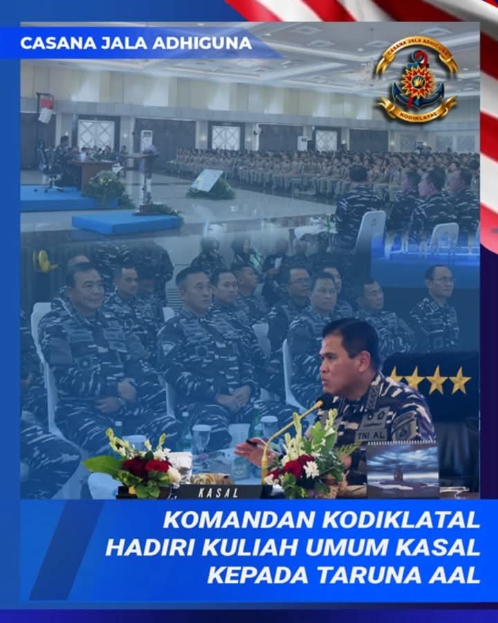 Komandan Kodiklatal Hadiri Kuliah Umum Kasal Kepada Taruna AAL