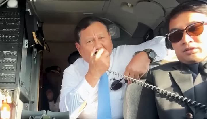 Momen Prabowo Sapa Pilot Pesawat Tempur AU Yordania Via Komunikasi Radio