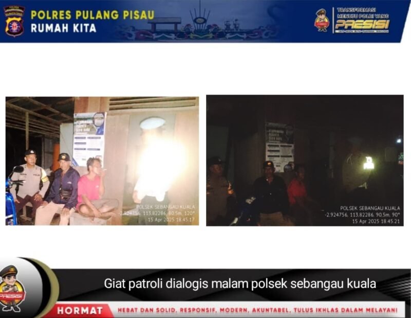 Polsek Sebangau Kuala Aktif Sambangi Warga di malam hari