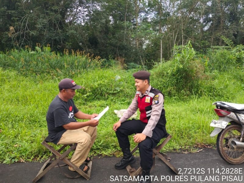 Patroli Dialogis Sat Samapta Polres Pulpis, Sampaikan Maklumat Kapolda Kalteng Tentang Karhutla
