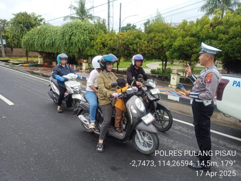 Satlantas Polres Pulang Pisau Gencarkan Himbauan Kamseltibcarlantas