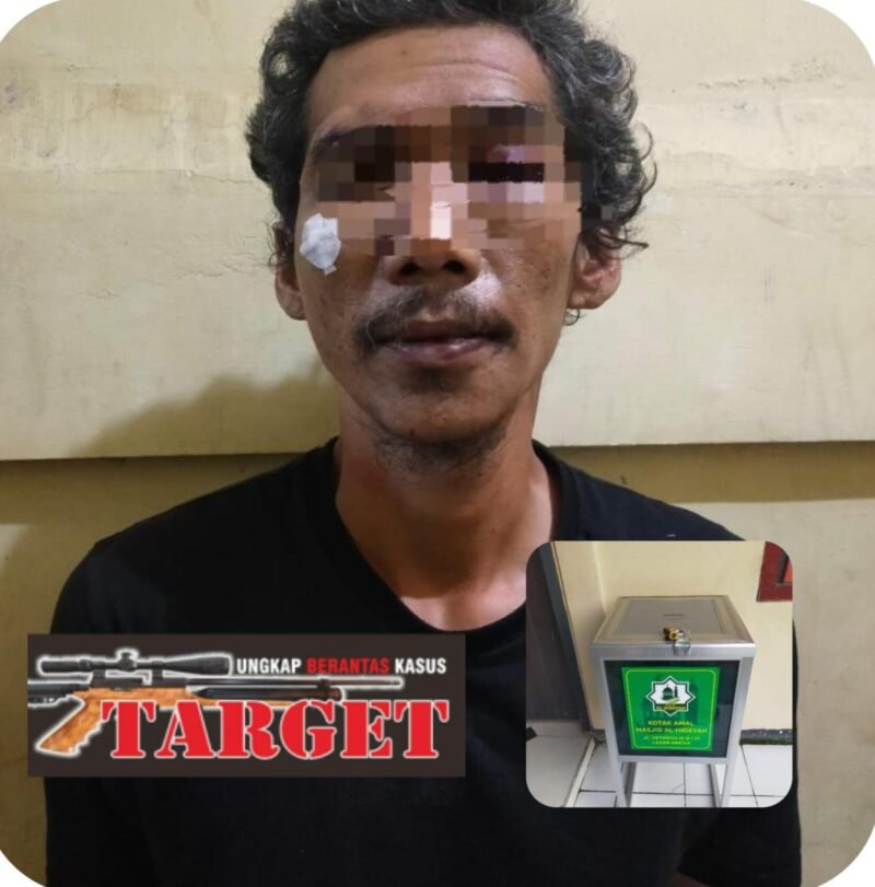 Maling Kepergok Takmir Masjid Saat beraksi, Polsek Kebomas Amankan Maling Kotak Amal di Masjid Al Hidayah