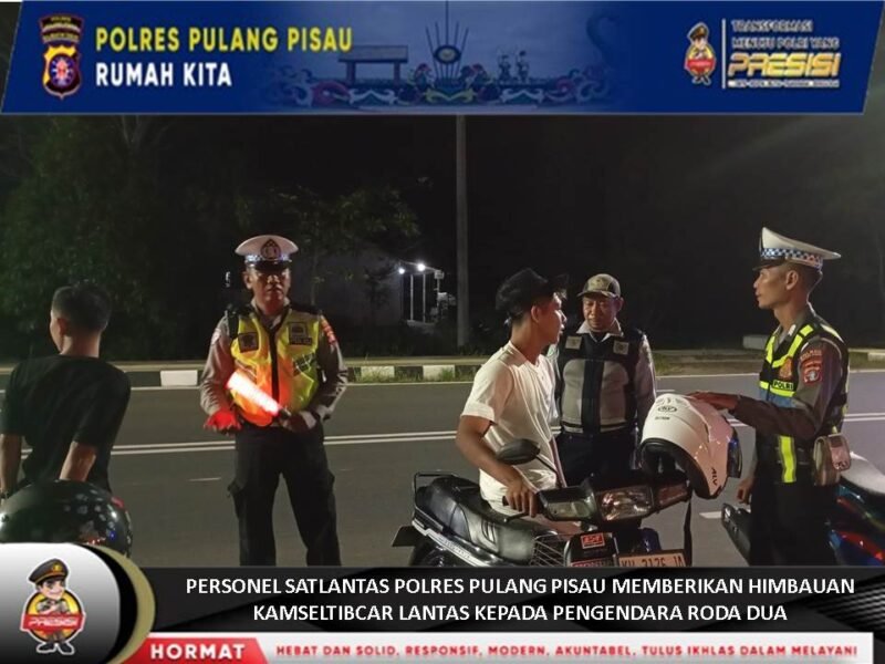 Sat Lantas Polres Pulang Pisau Melaksanakan Sosialisasi Himbauan Kamseltibcarlantas