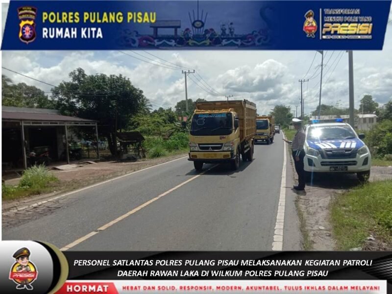 Anggota Satlantas Polres Pulang Pisau Giat Patroli Wilayah Dan Atensi Jalur Rawan Gangguan Kamtibmas Laka Lantas