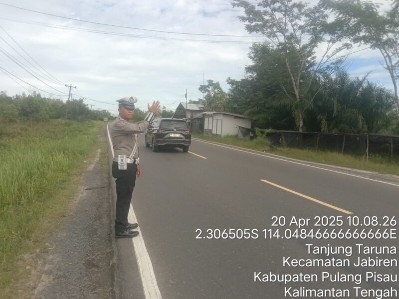 Anggota Satlantas Polres Pulang Pisau Giat Patroli Wilayah Dan Atensi Jalur Rawan Gangguan Kamtibmas Laka Lantas