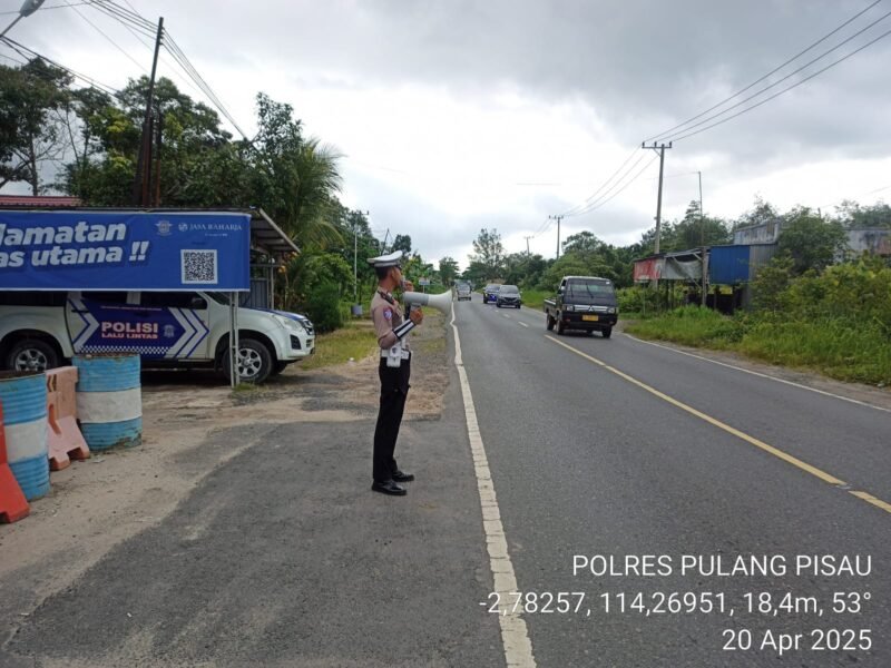 Himbau Kamseltibcarlantas, Satlantas Lakukan Penling di Kota Pulang Pisau