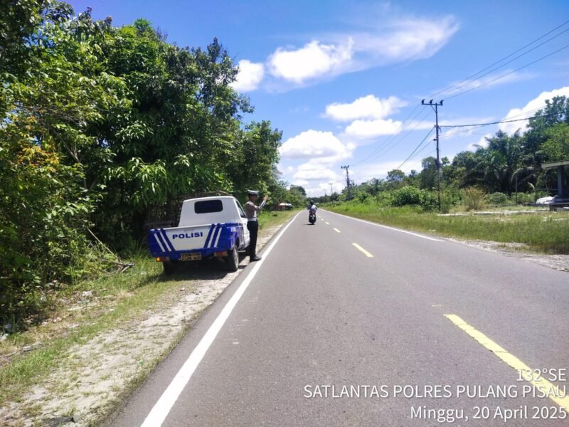 Anggota Satlantas Polres Pulang Pisau Giat Patroli Wilayah Dan Atensi Jalur Rawan Gangguan Kamtibmas Laka Lantas