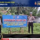 Polres Pulang Pisau Pasang Spanduk Kamseltibcarlantas di Titik Rawan Kecelakaan