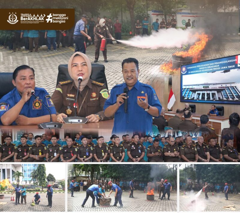 Kejati Jatim Gelar Simulasi Damkar Dukung WBBM