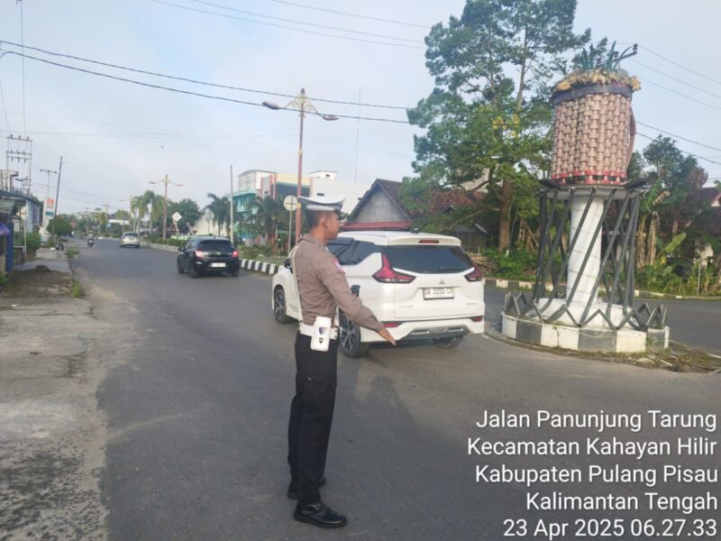 Pastikan Arus Lalu Lintas Lantas, Satlantas Polres Pulang Pisau Giatkan Pengaturan Pagi