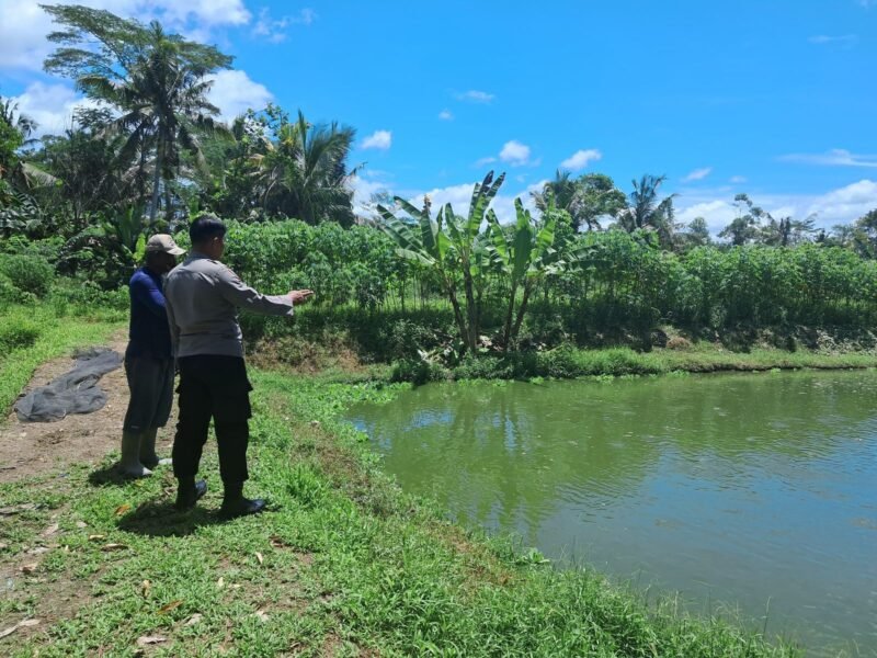 SatBinmas Polres Pulang Pisau Sambangi Pemilik Kolam Ikan Patin di Kecamatan Kahayan Hilir