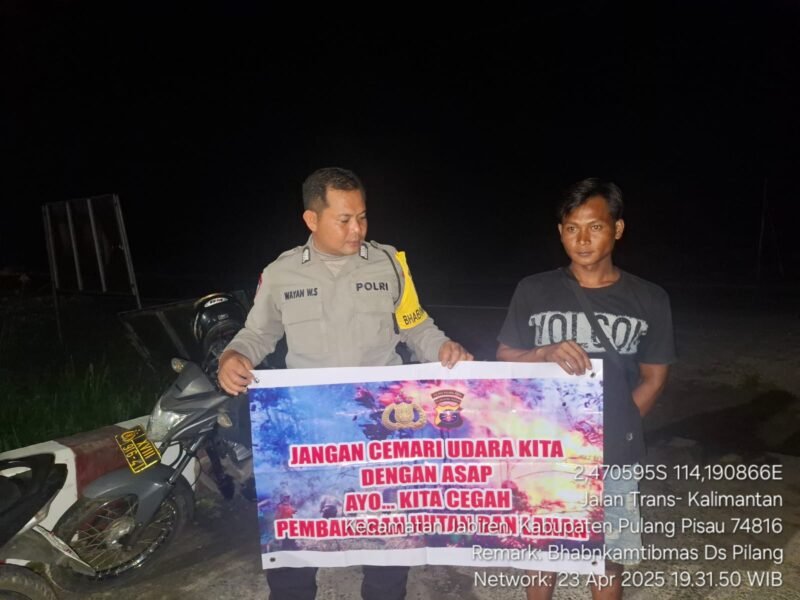 Bhabinkamtibmas Polsek Jabiren Raya Bersama Bhabinsa Laksanakan Sosialisasi Larangan Pembakaran Hutan Dan Lahan kepada warga Binaan