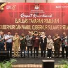 Wadan Lantamal VI Makassar Hadiri Rakor Evaluasi Tahapan Pilgub Sulawesi Selatan Tahun 2024