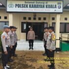 Rutinitas Personil polsek Kahayan kuala melaksanakan serah terima piket penjagaan mako polsek Kahayan kuala