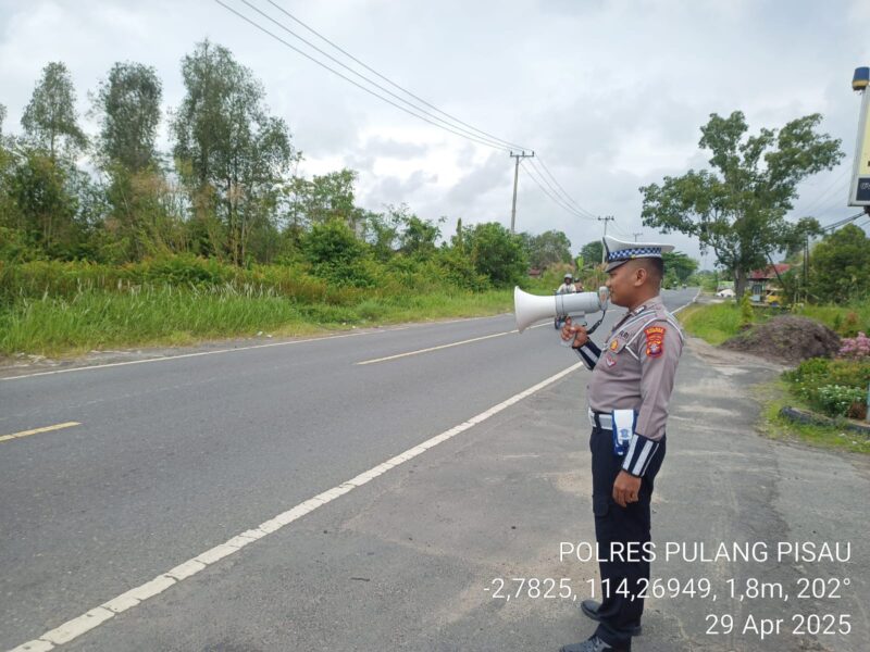 Himbau Kamseltibcarlantas, Satlantas Lakukan Penling di Kota Pulang Pisau