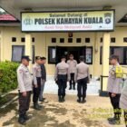 Rutinitas Personil polsek Kahayan kuala melaksanakan serah terima piket penjagaan mako polsek Kahayan kuala