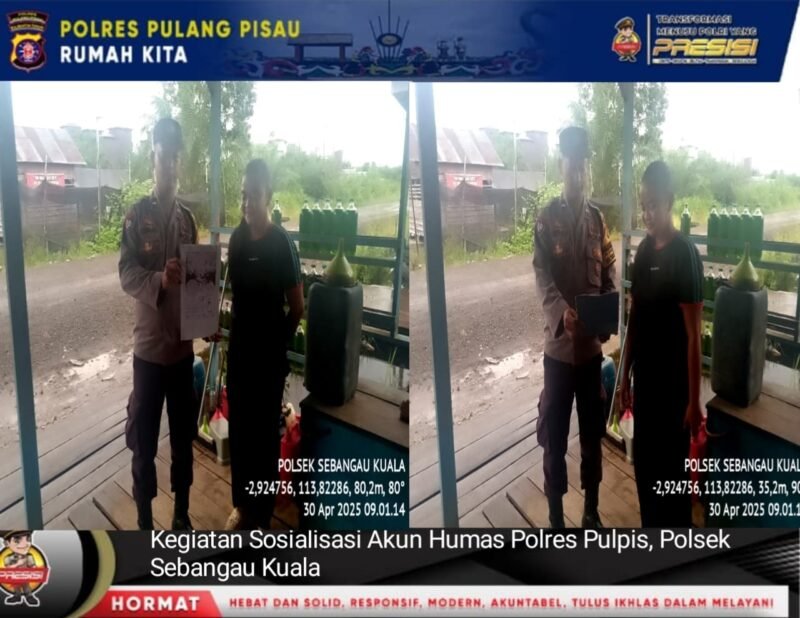Kegiatan Sosialisasi Akun Media Sosial Humas Polres Pulang Pisau oleh personil Polsek Sebangau Kuala