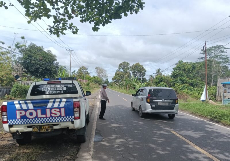 Anggota Satlantas Polres Pulang Pisau Giat Patroli Wilayah Dan Atensi Jalur Rawan Gangguan Kamtibmas Laka Lantas