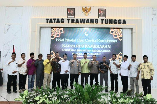 Gelar Halal Bihalal dan Cerita Harkamtibmas, Kapolres Pamekasan Ajak Kepala Desa dan Lurah Jaga Kamtibmas