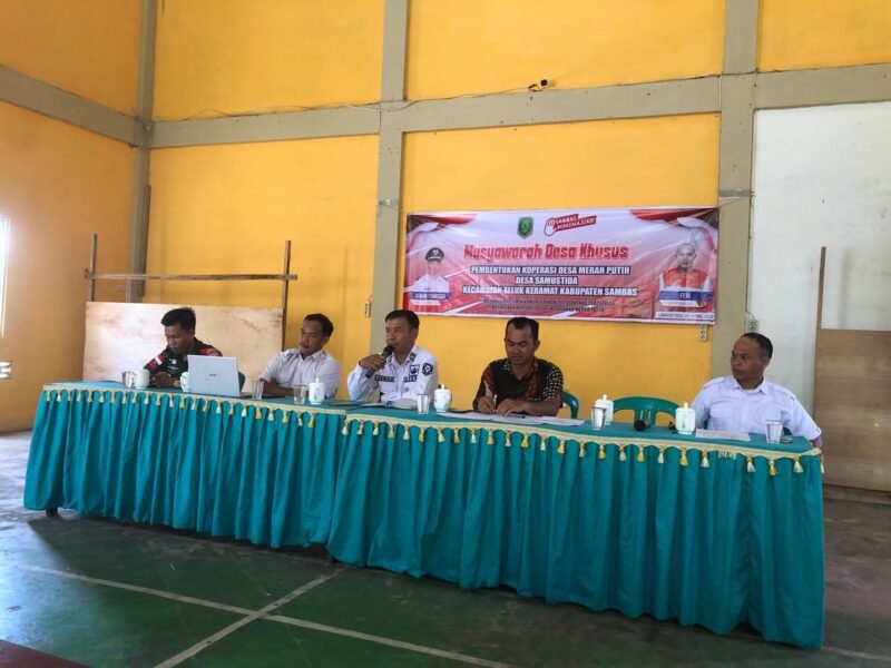 Babinsa Samustida Hadiri Musdes Khusus Pembentukan Koperasi Desa Merah Putih