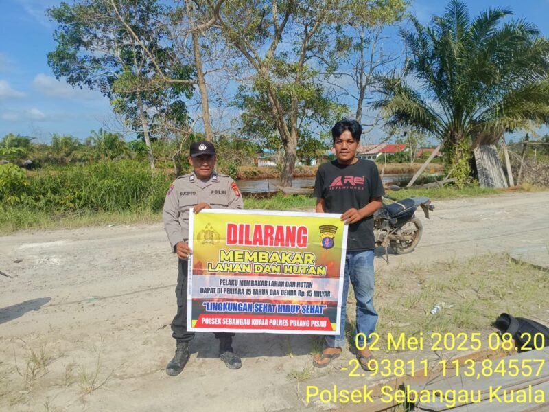 Polsek Sebangau Kuala Mensosialisasikan Himbauan Melarang Membakar Hutan
